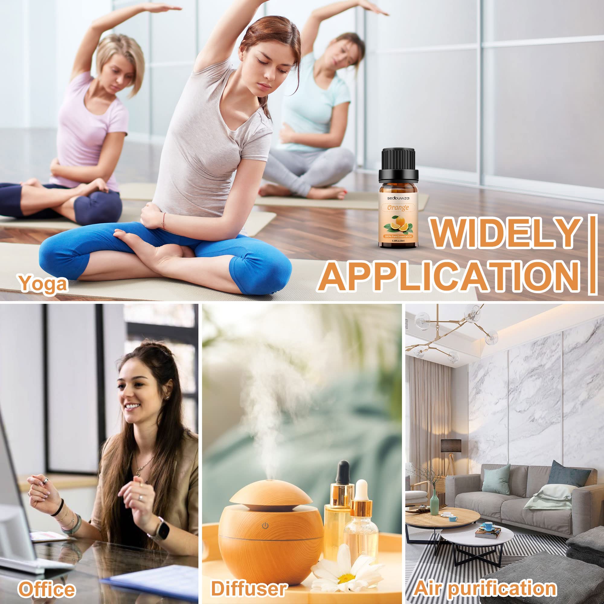 Sedbuwza orange essential oil blends into perfumes for a citrus scent.