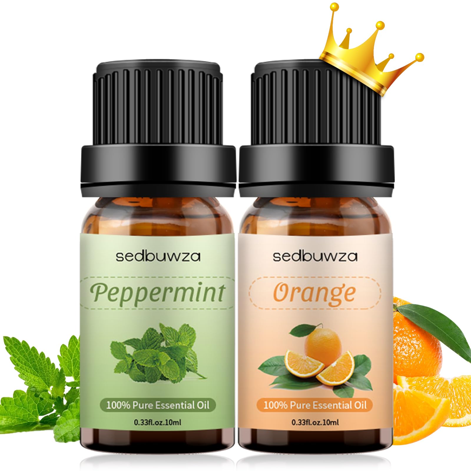 Sedbuwza Peppermint Orange Set bottles for refreshing diffuser blends