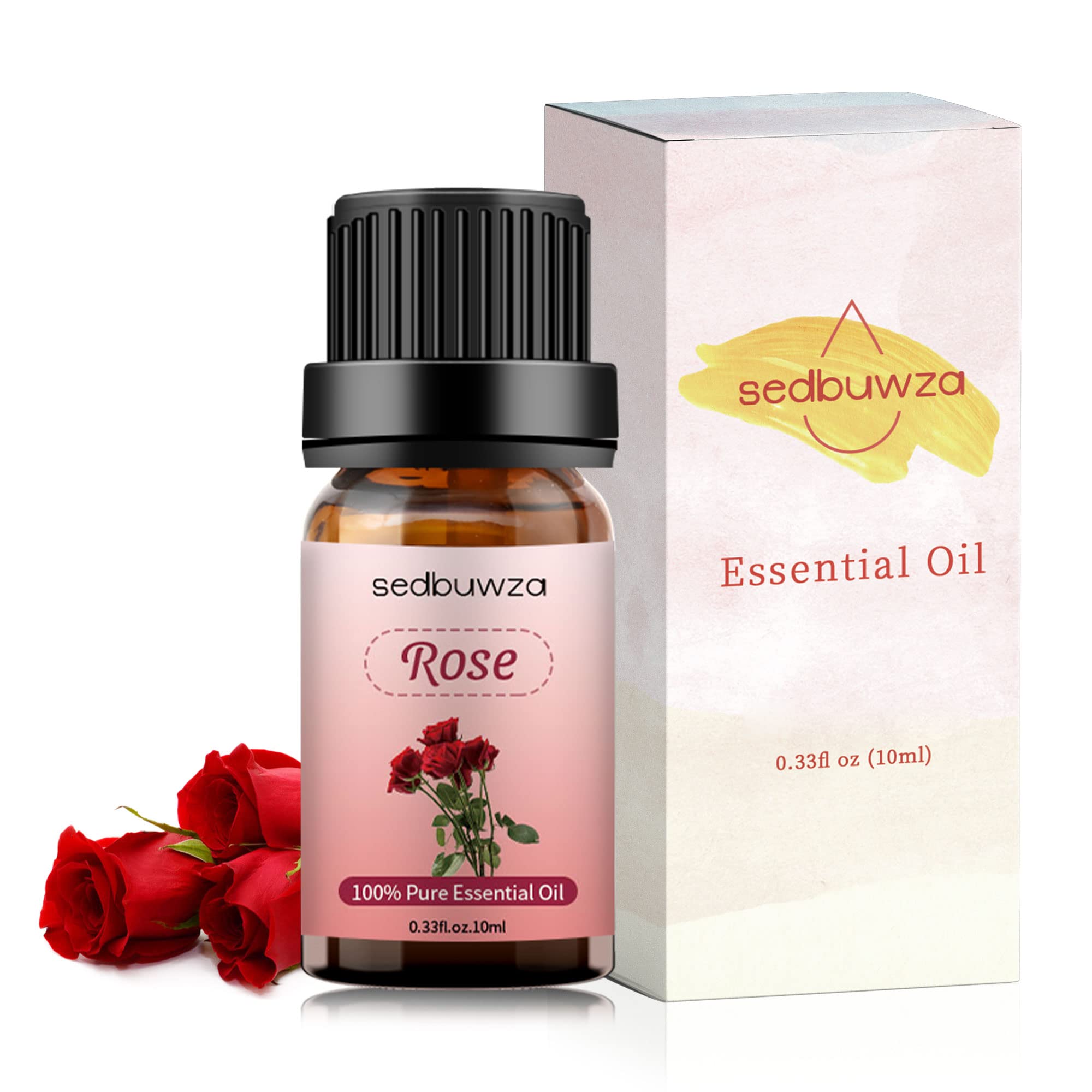 Sedbuwza Rose Essential Oil in a bath for a relaxing soak.