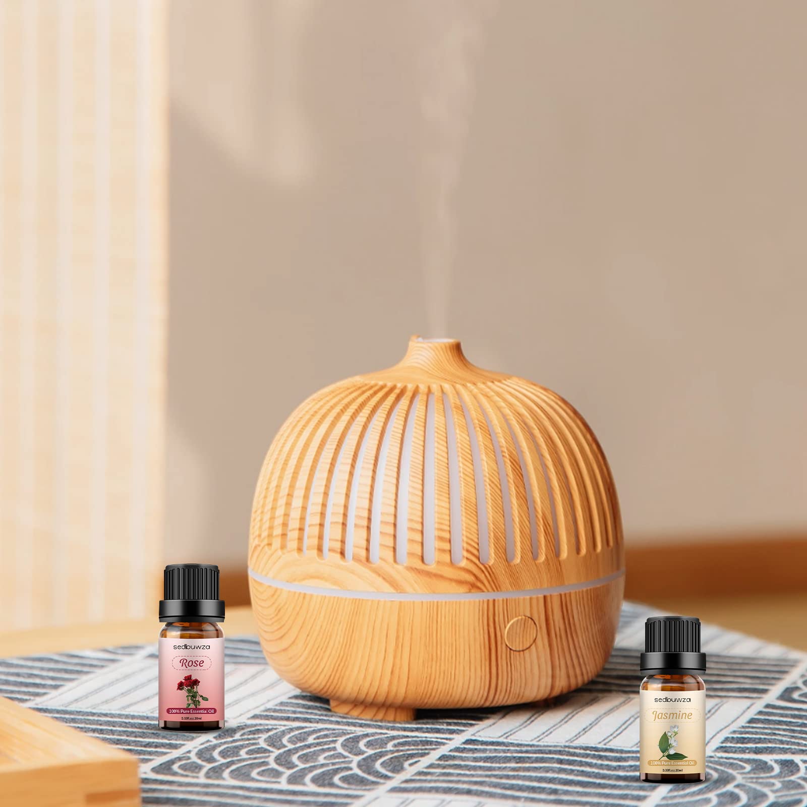 Sedbuwza Rose Jasmine oil set used in candle making for subtle fragrance