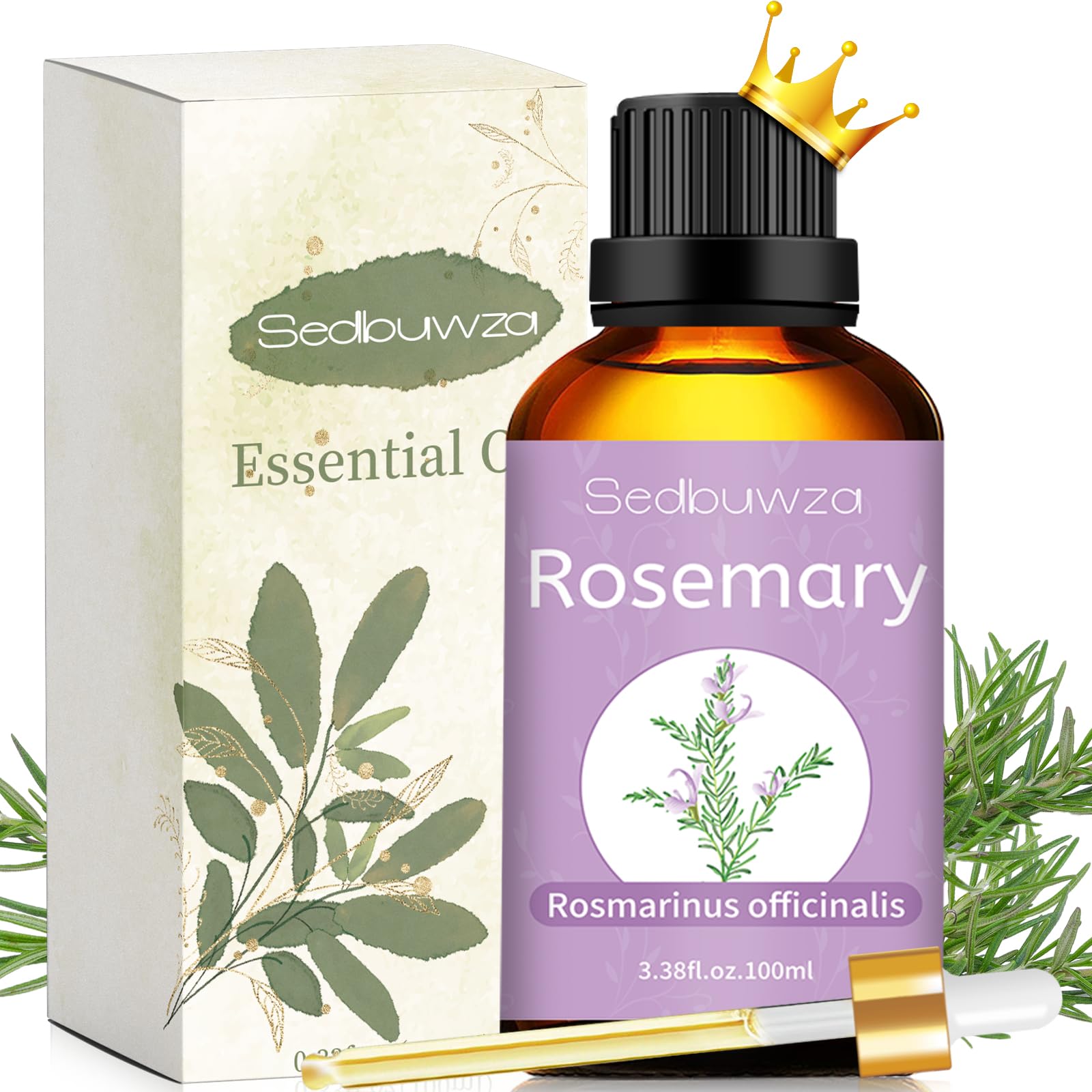 Sedbuwza rosemary essential oil bottle for pure aroma and diffuser use