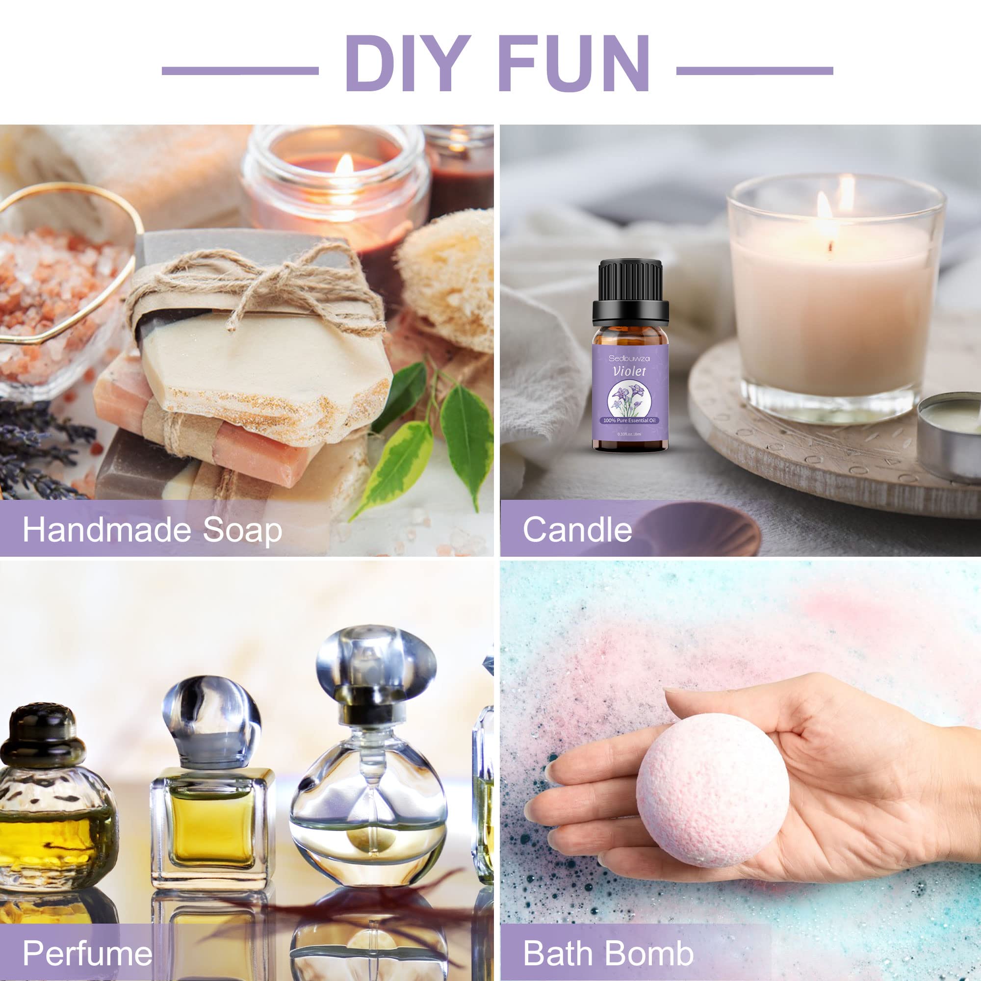 Sedbuwza Violet fragrance for soaps and cosmetics.