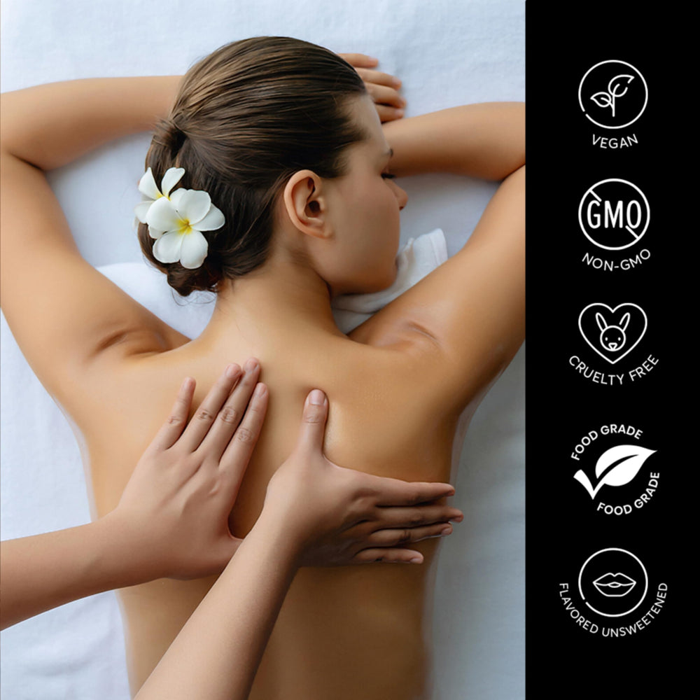 Seduction by Nature SbN body-oil-application demonstrates versatile use as moisturizer or massage oil.