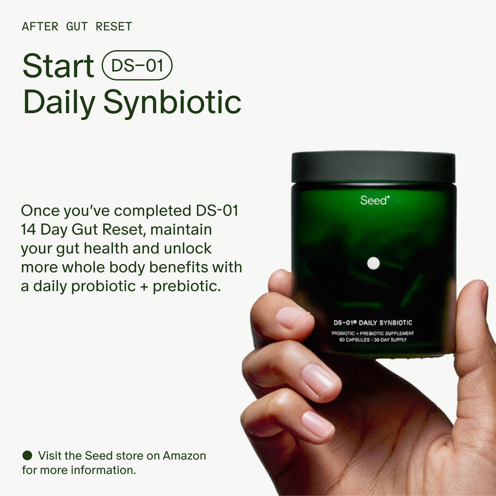 Seed 14 Day Gut Reset calendar guide graphic for a 14-day plan.