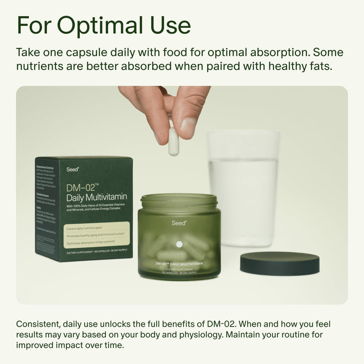 Seed DM-02 vegan capsules suitable for plant-based diets