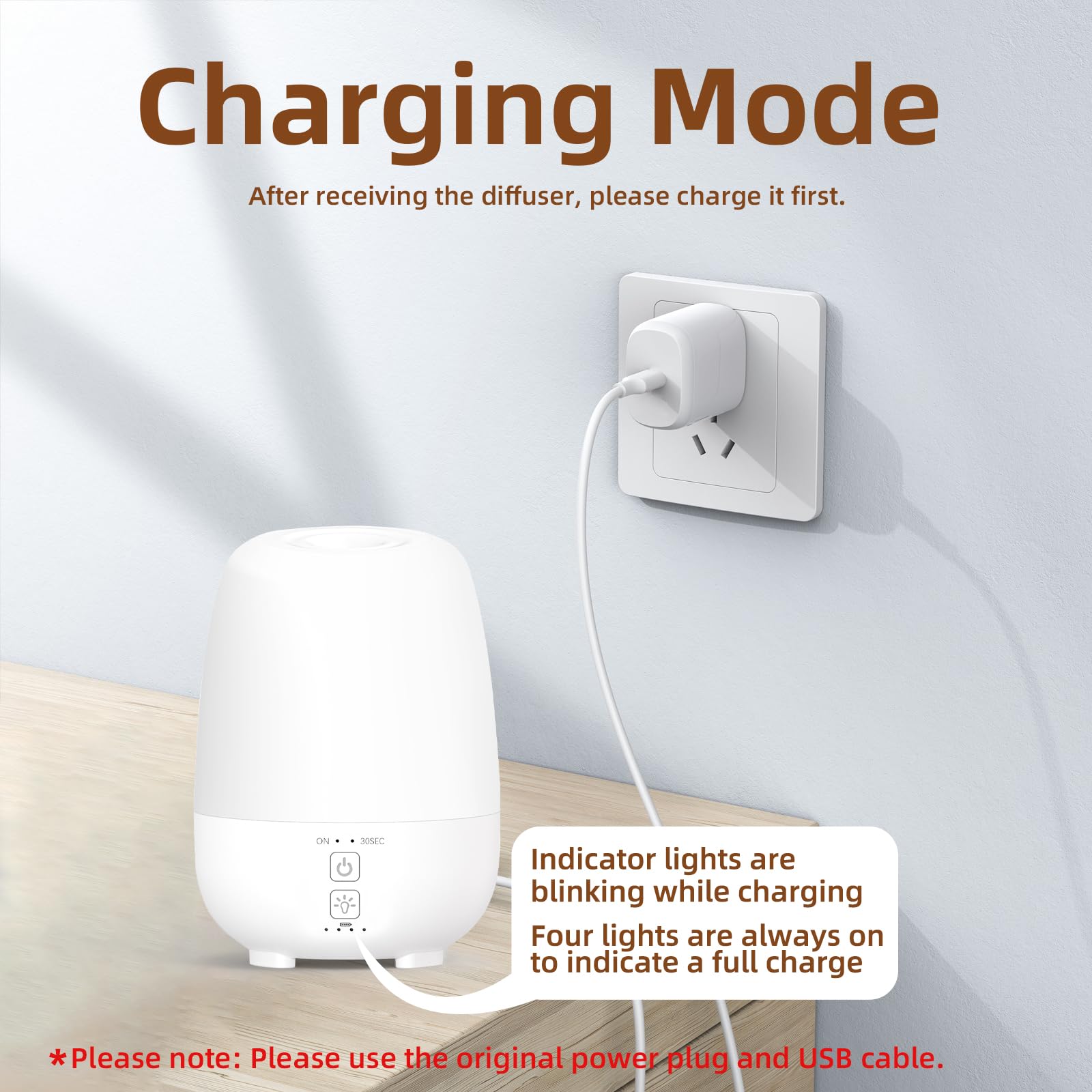 SEEDSEEL built-in battery indicator for easy charging