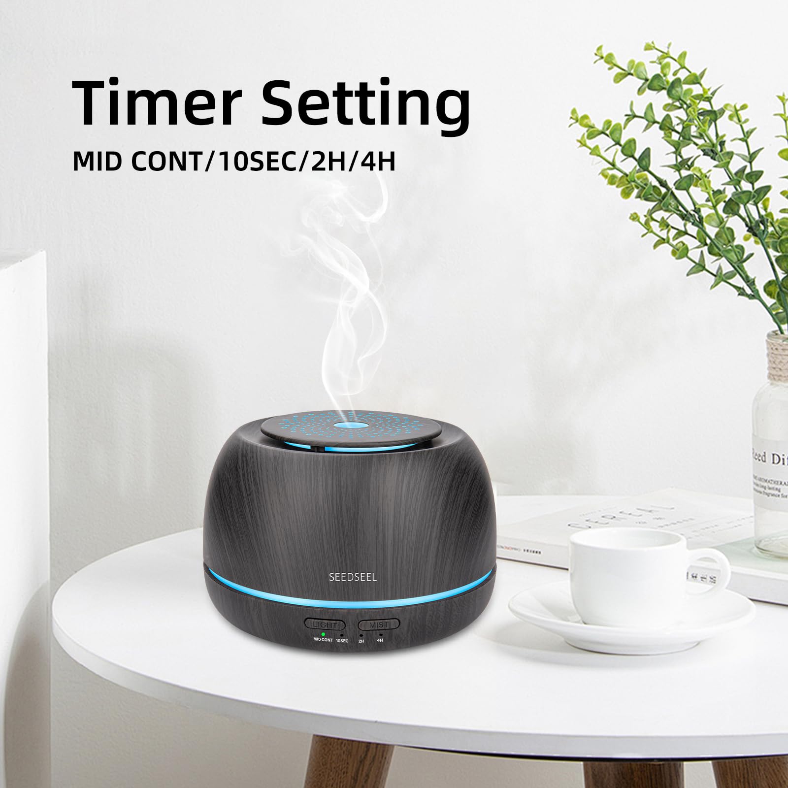 SEEDSEEL remote control enables easy mist and light adjustments from across the room.