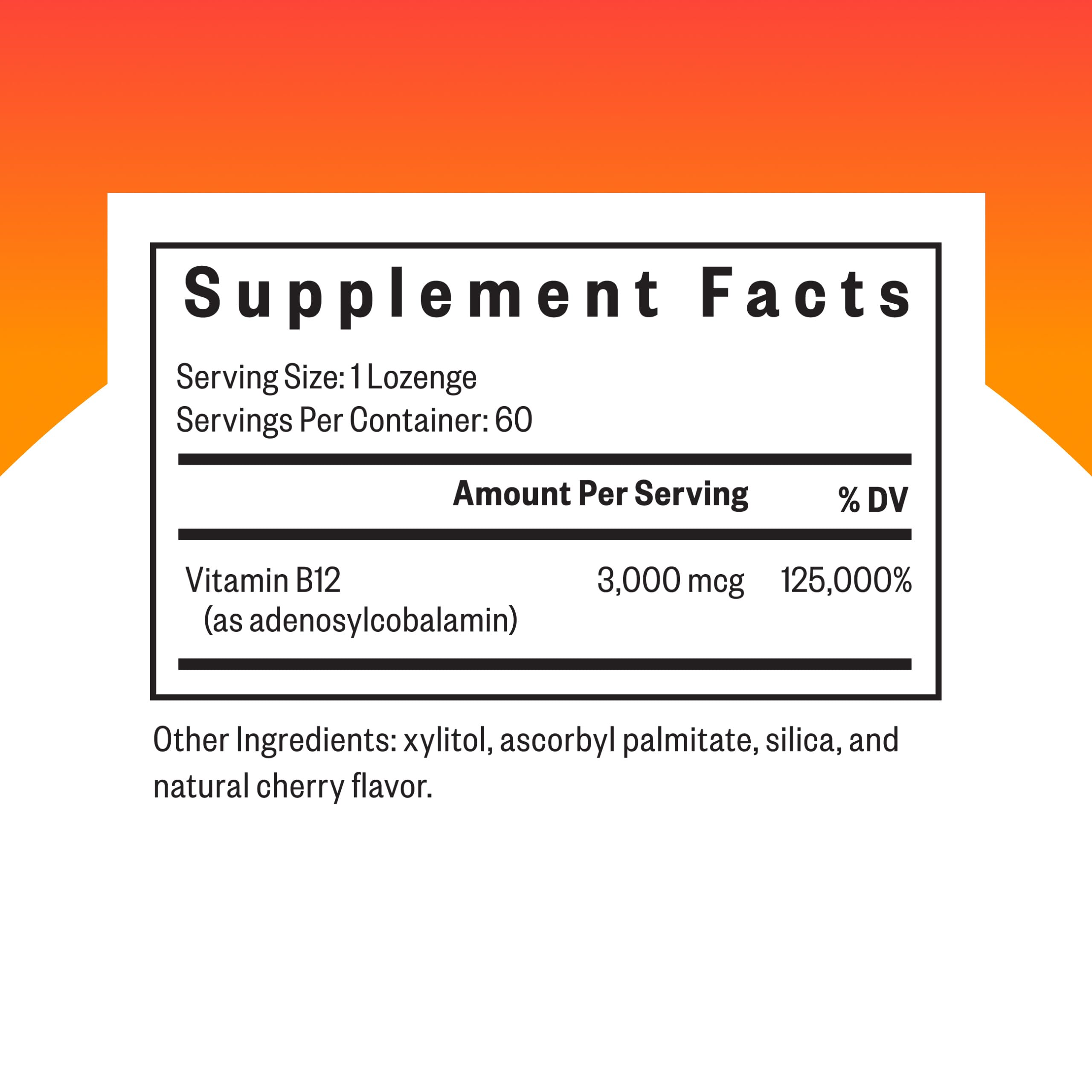 Seeking Health Adenosylcobalamin lozenges display emphasizes easy daily dosage