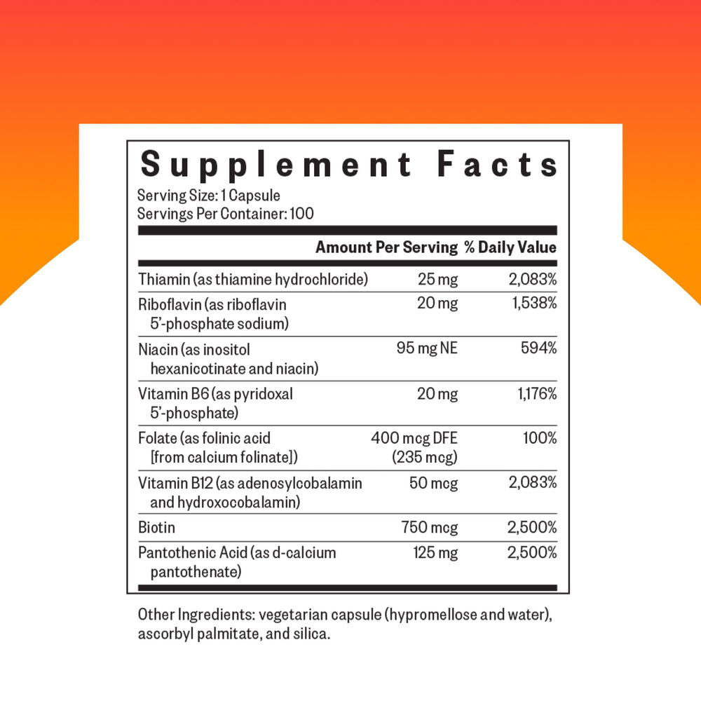 Seeking Health B Complex MF capsules closeup showing capsule texture and nutrient blend.