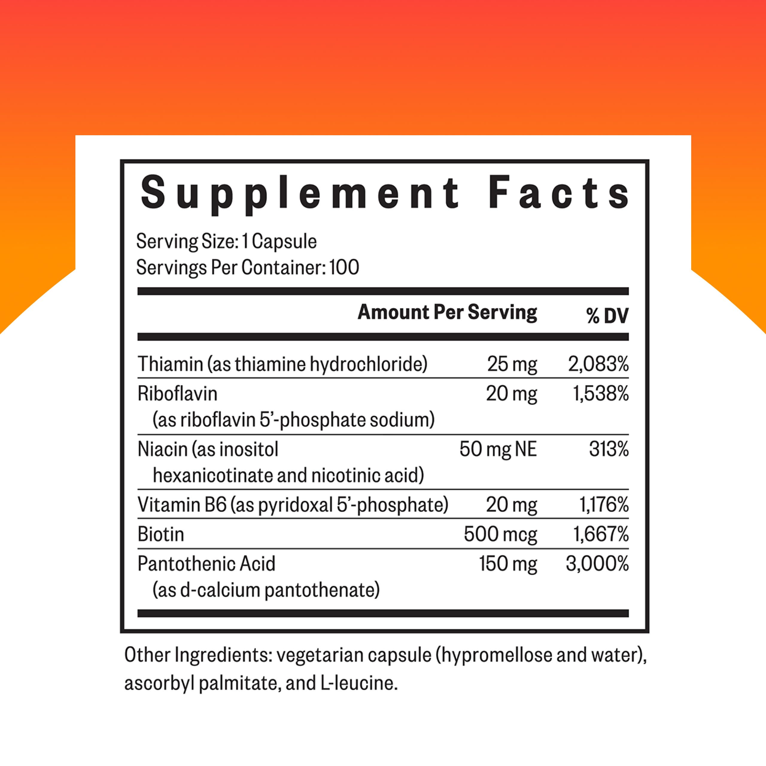 Seeking Health B-Minus label nutrition; biotin and riboflavin blend for brain health and energy support.