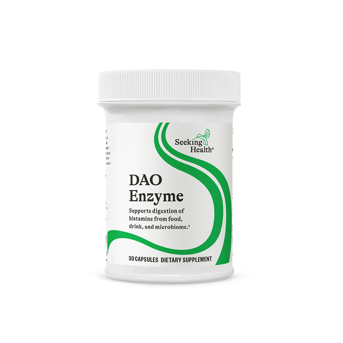 Seeking Health DAO Enzyme bottle front for histamine digestion support.