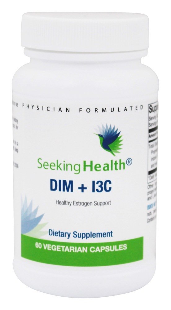 Seeking Health DIM I3C bottle highlights estrogen balance support