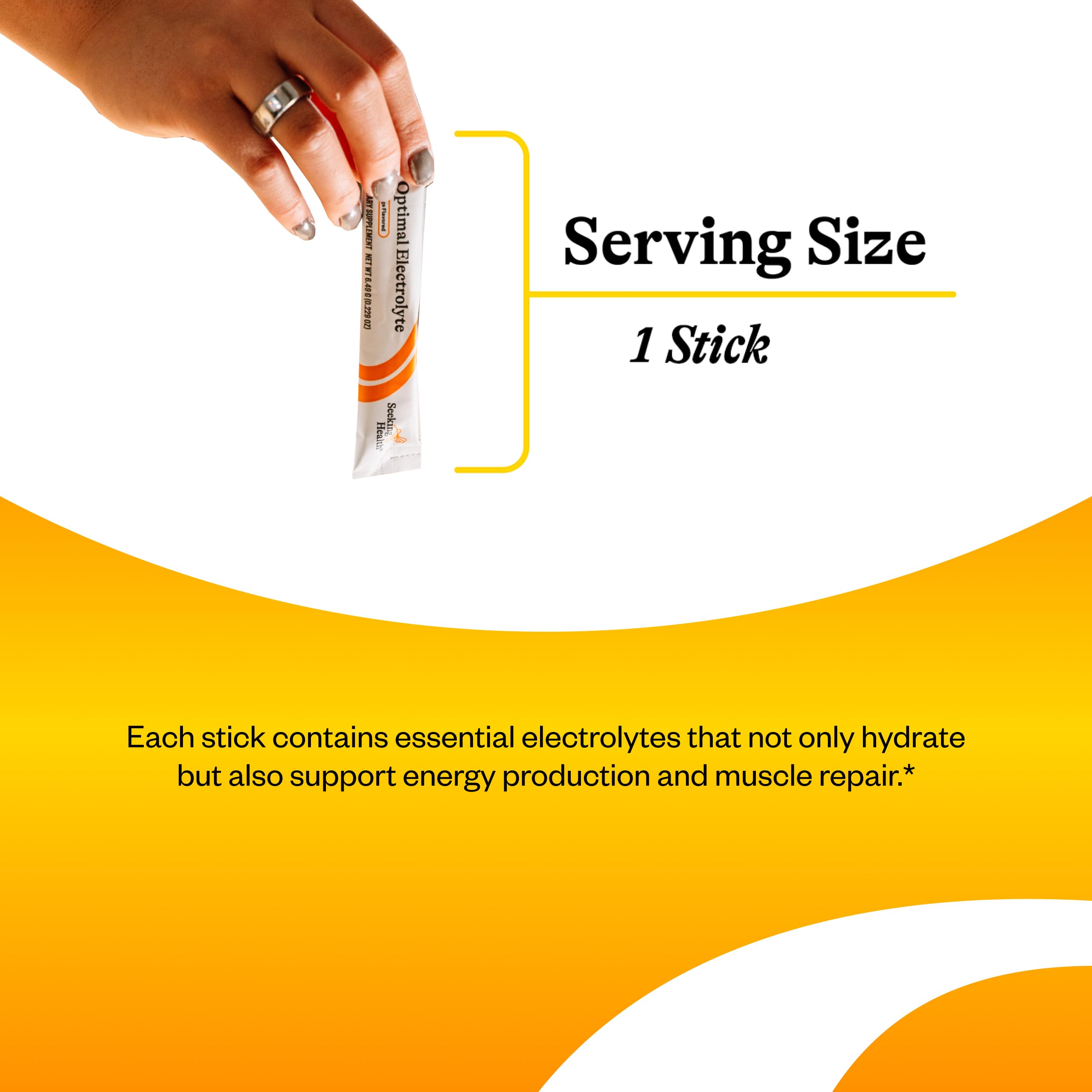 Seeking Health Electrolyte Sticks glass with liquid highlights hydration for workouts