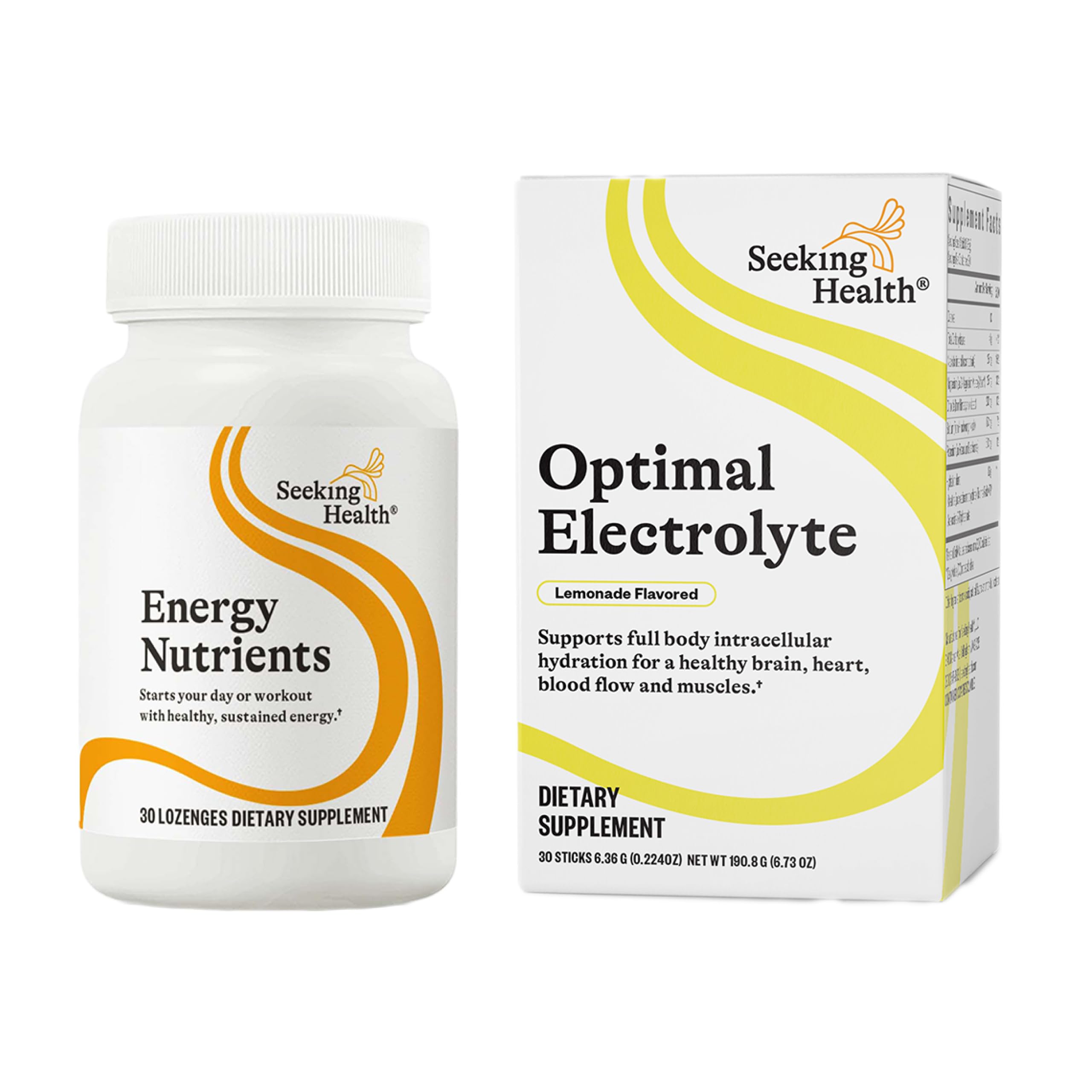 Seeking Health Energy Nutrients label shows serving information and ingredients