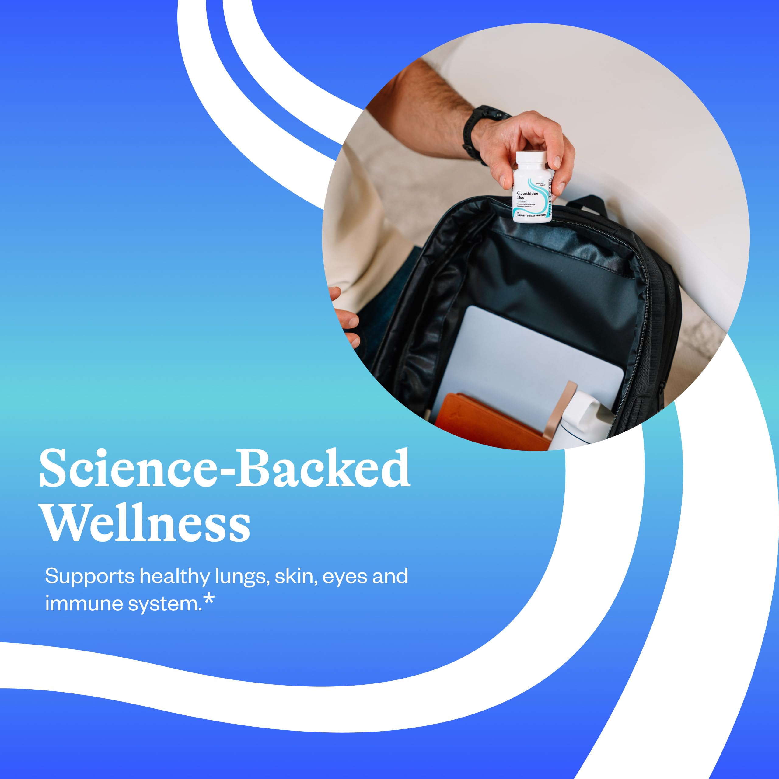 Seeking Health Glutathione Plus supports immune function with selenium and riboflavin.