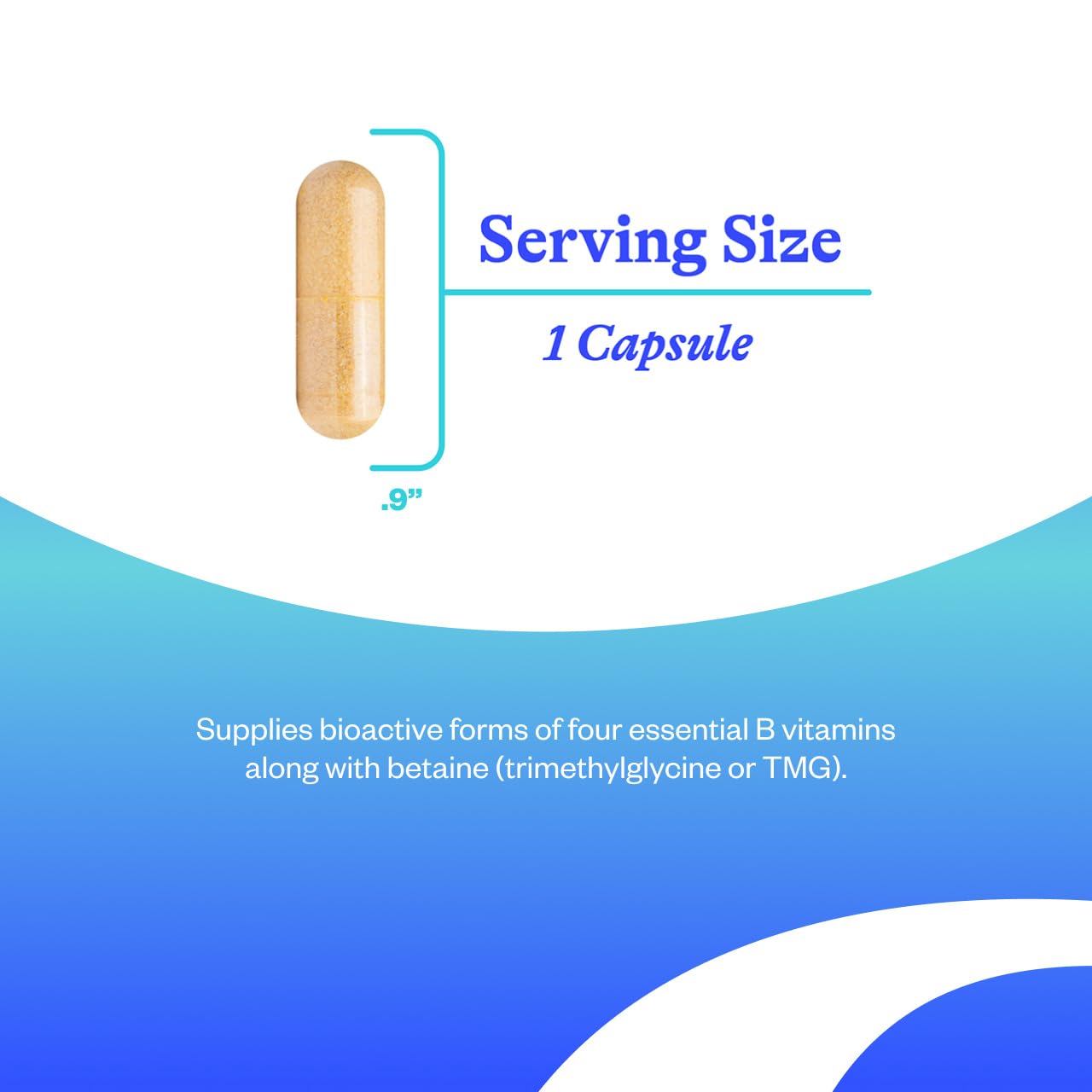 Closeup of Seeking Health Homocysteine Nutrients capsules emphasizes methylfolate and B12
