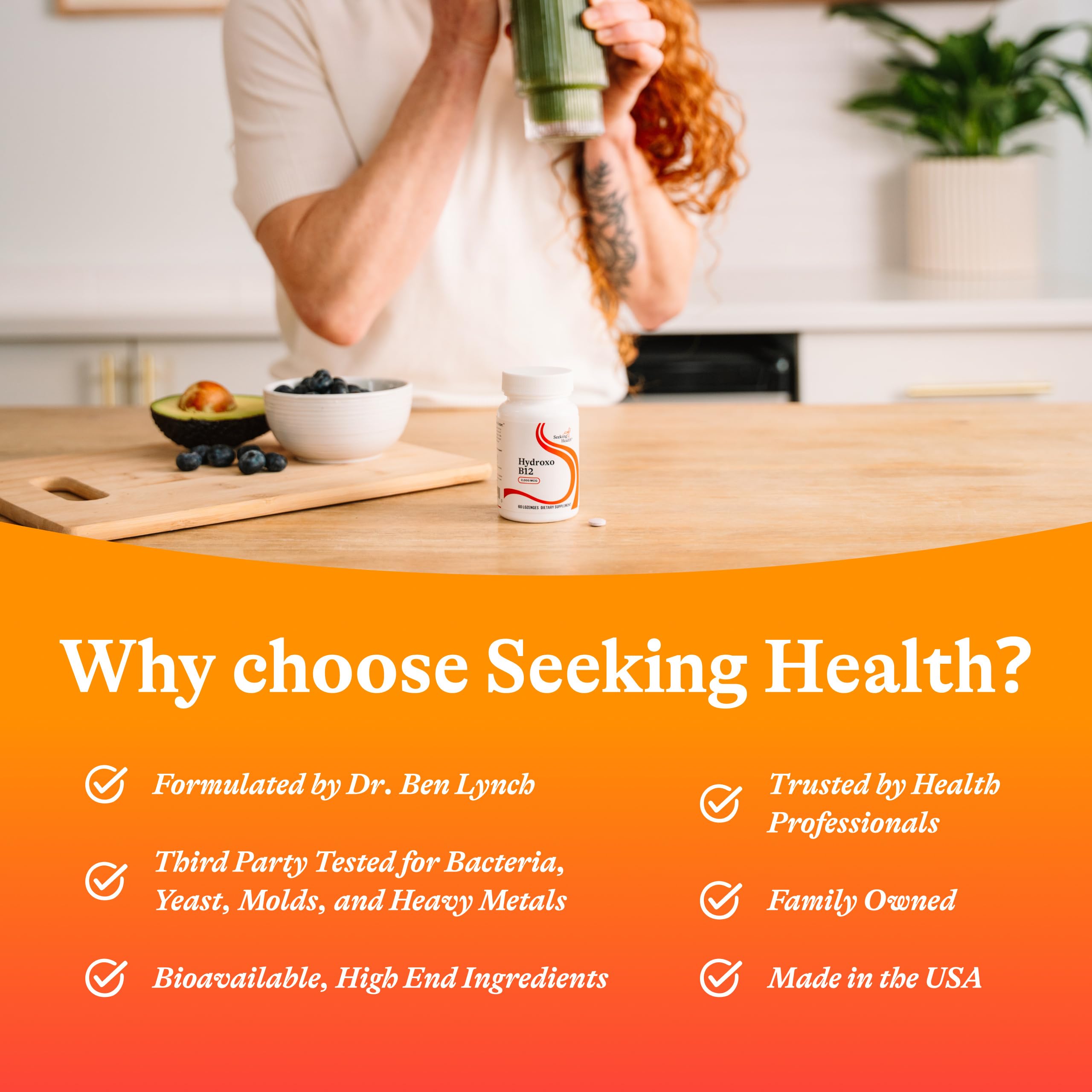 Gluten-free icon confirms suitability for gluten-free dietary choices with B12.