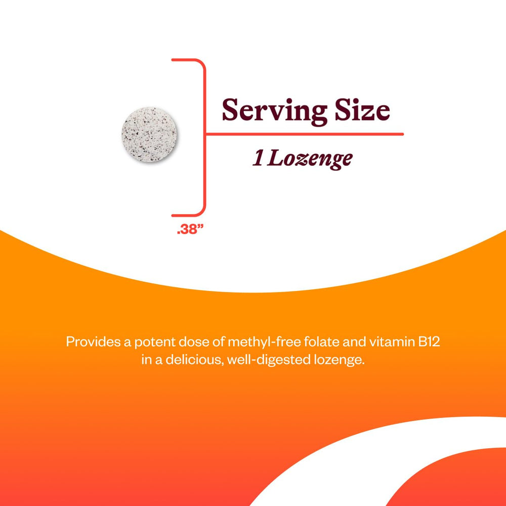 Close-up of Seeking Health Hydroxo B12 lozenge highlighting texture and form.