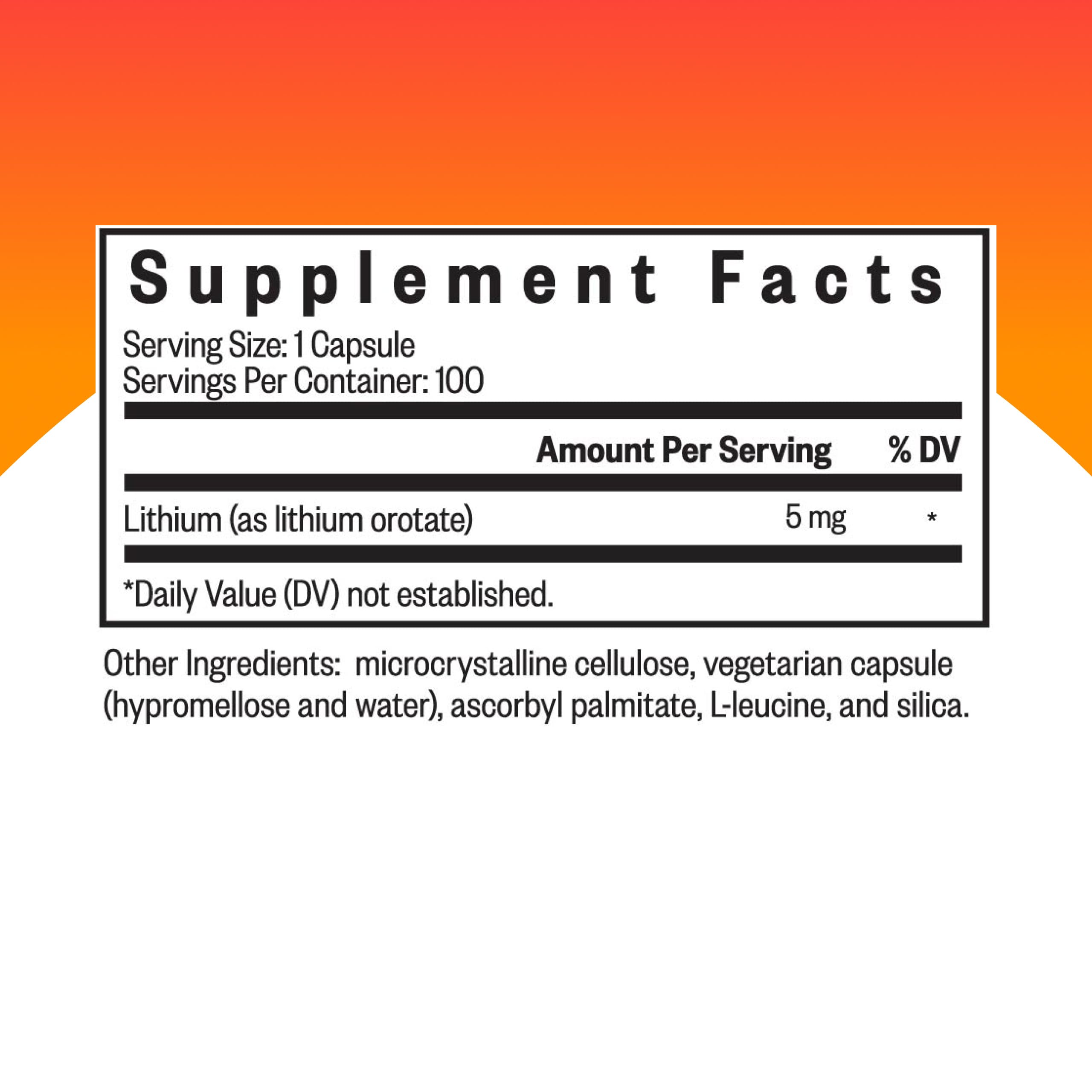 Seeking Health Lithium Orotate tablets close-up for daily memory and focus routines.