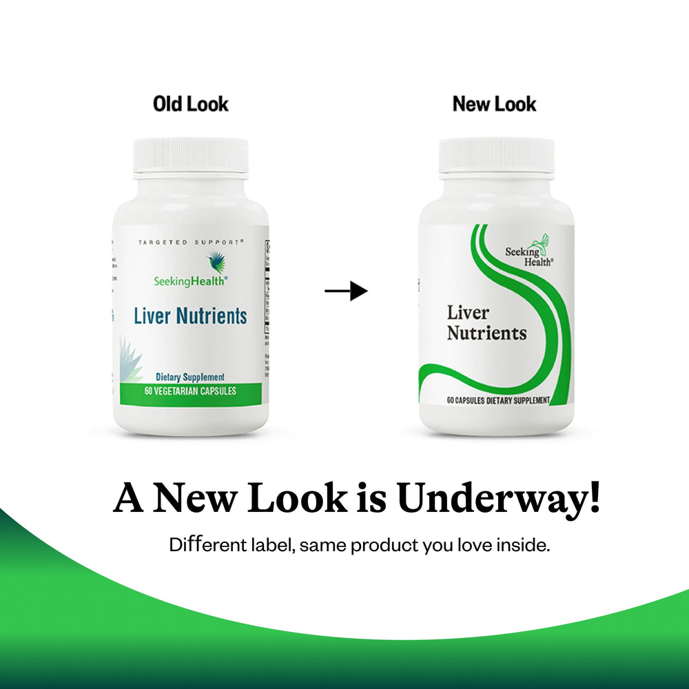 Seeking Health Liver Nutrients allergen-free badge communicates ingredient safety.