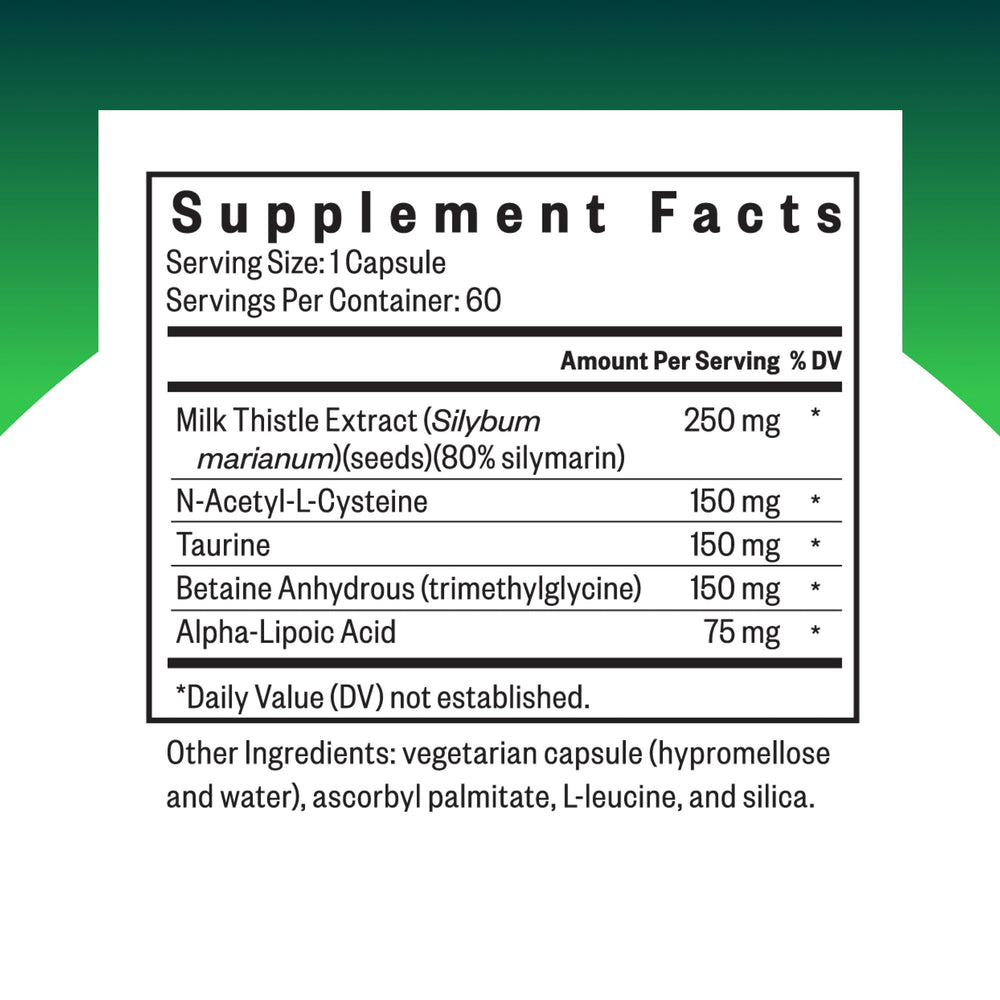Seeking Health Liver Nutrients capsules close-up for glutathione maintenance.