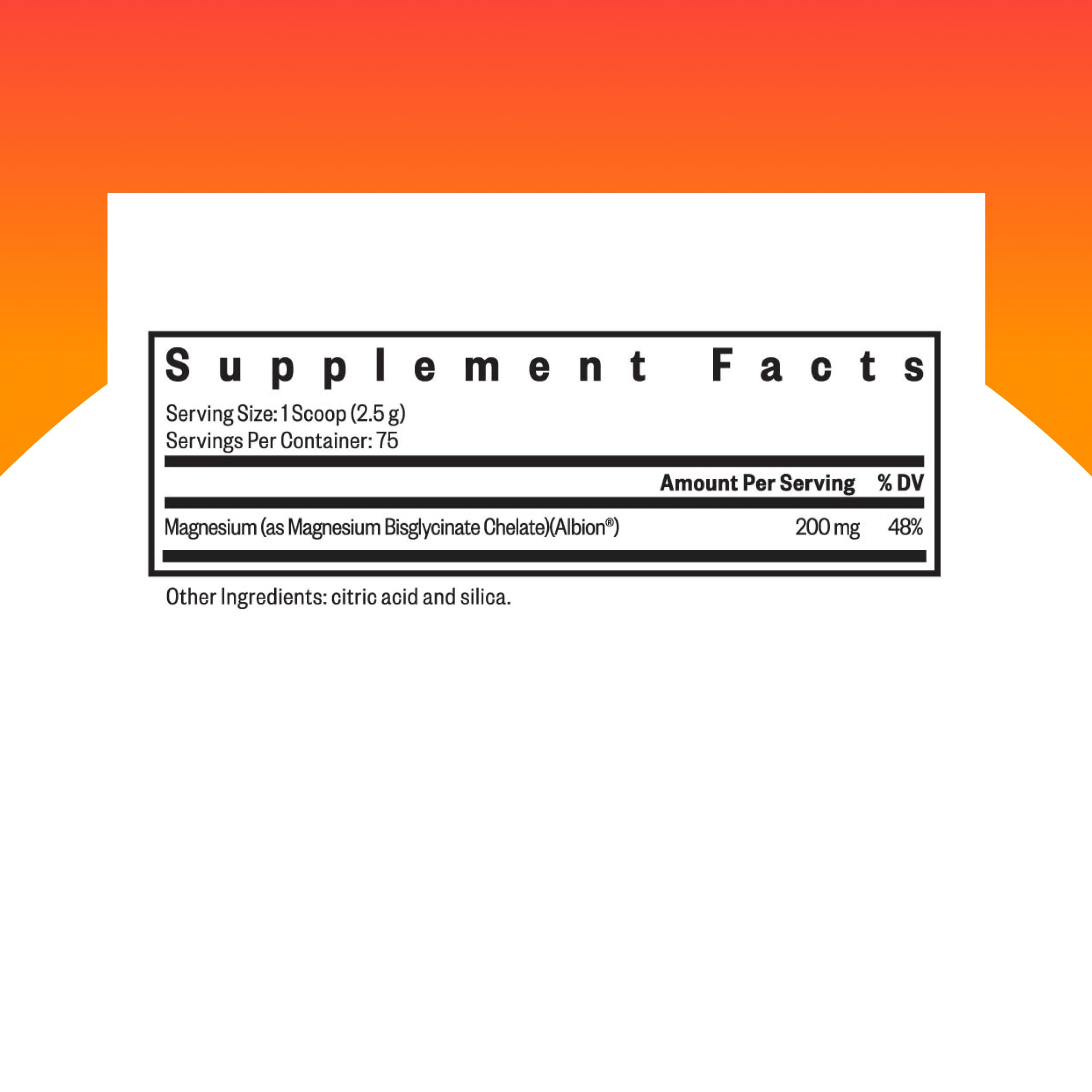 Close-up of Seeking Health magnesium glycinate powder scoop for easy dosing.