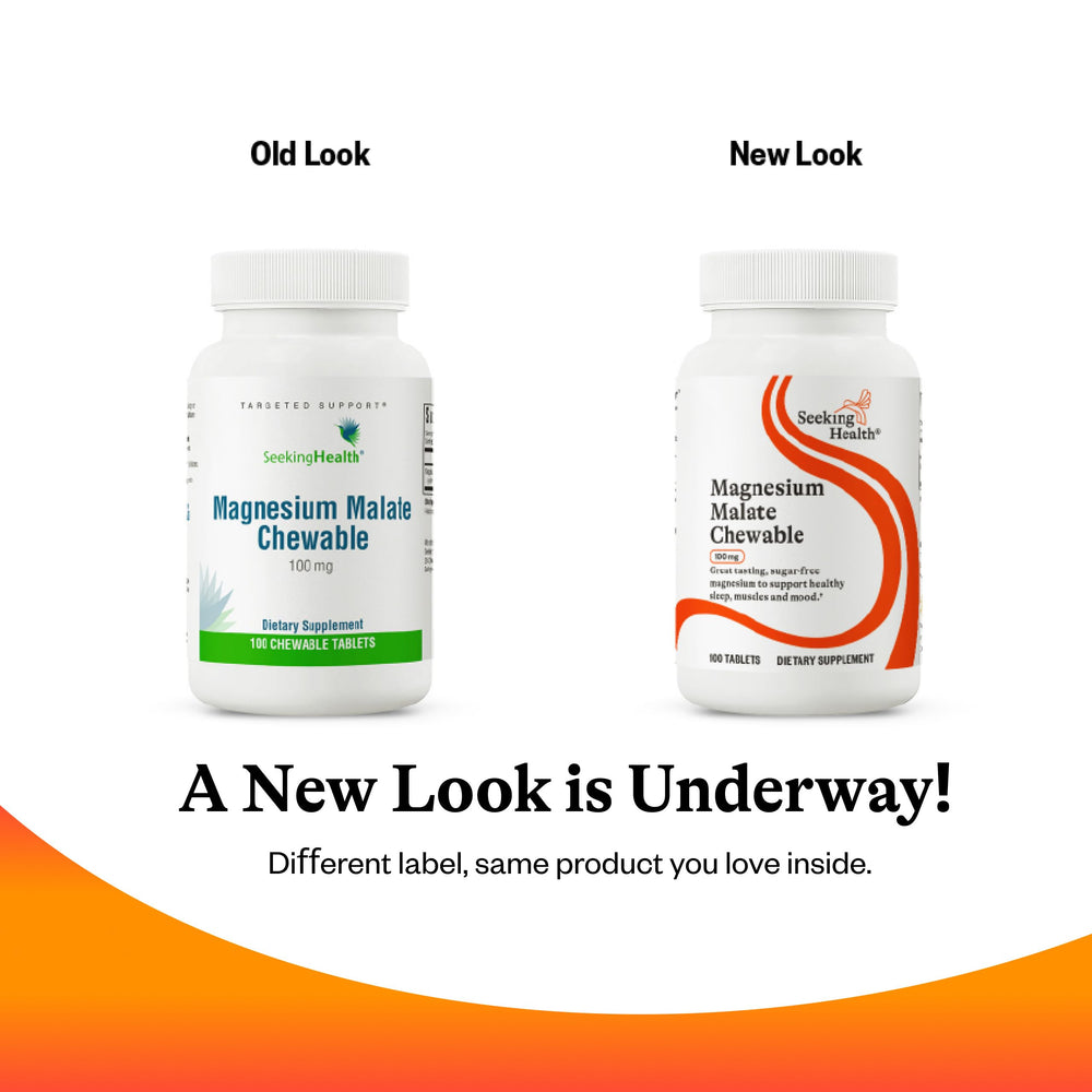 Chewable magnesium with water to illustrate easy daily intake by Seeking Health