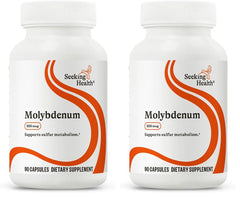 Seeking Health Molybdenum 500 bottle front promoting metabolism support