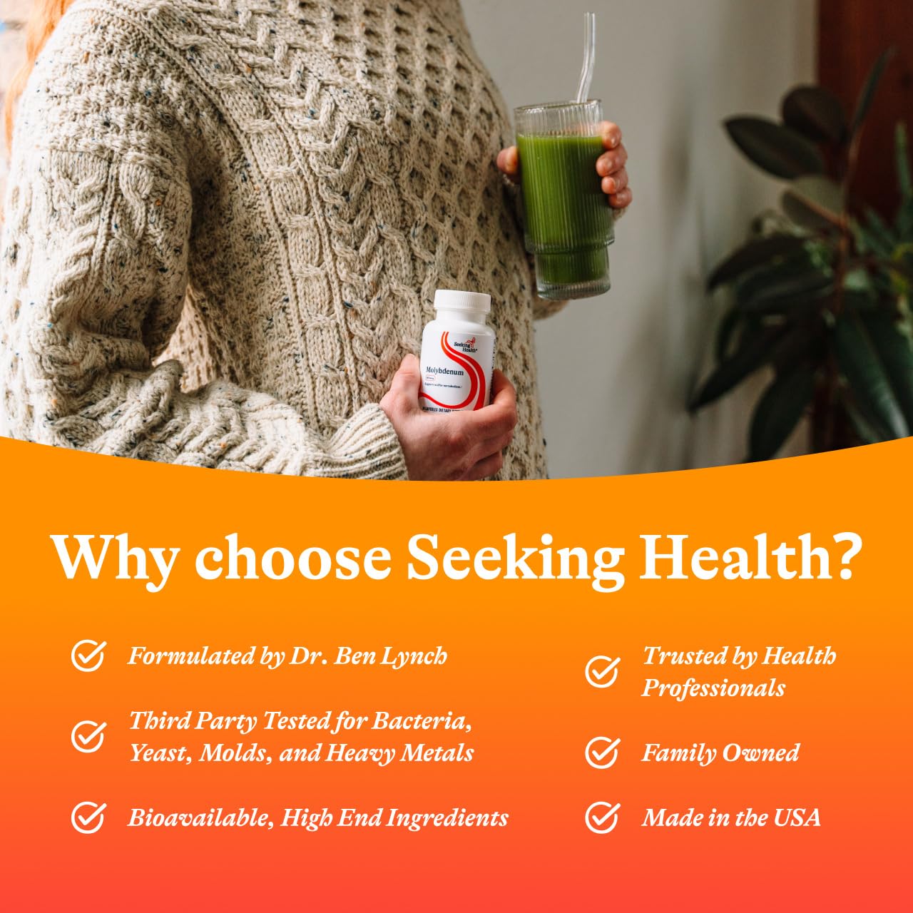 Dosage details for Seeking Health Molybdenum 500 showing 500 mcg per capsule