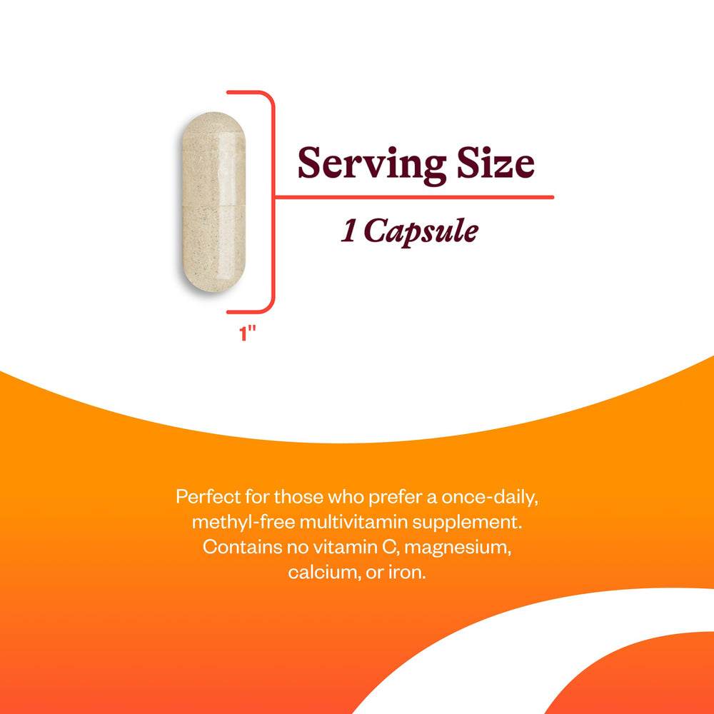 Seeking Health One MF capsules close-up highlighting easy-to-digest vegetarian capsules.