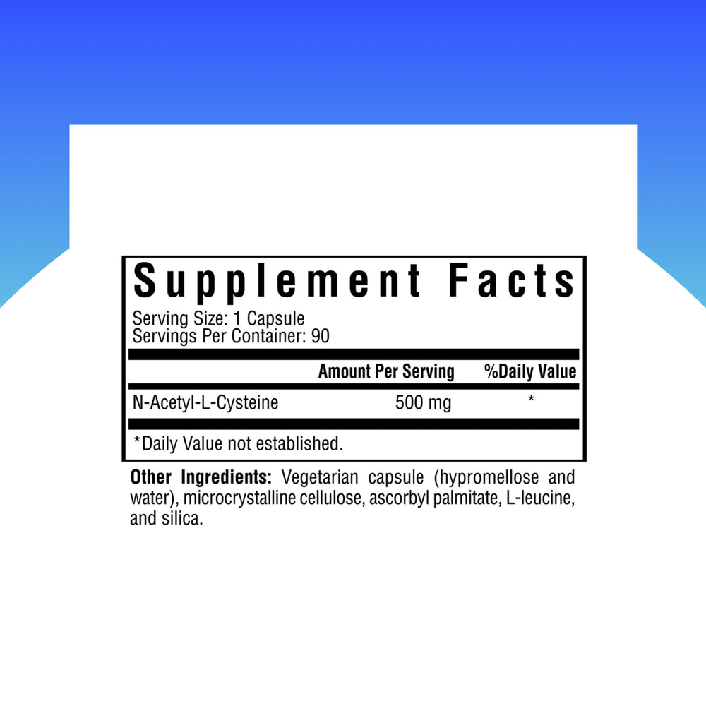 Seeking Health NAC bottle front view with clear labeling and compact capsules.