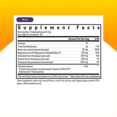 Berry electrolyte powder dissolving in water for steady energy