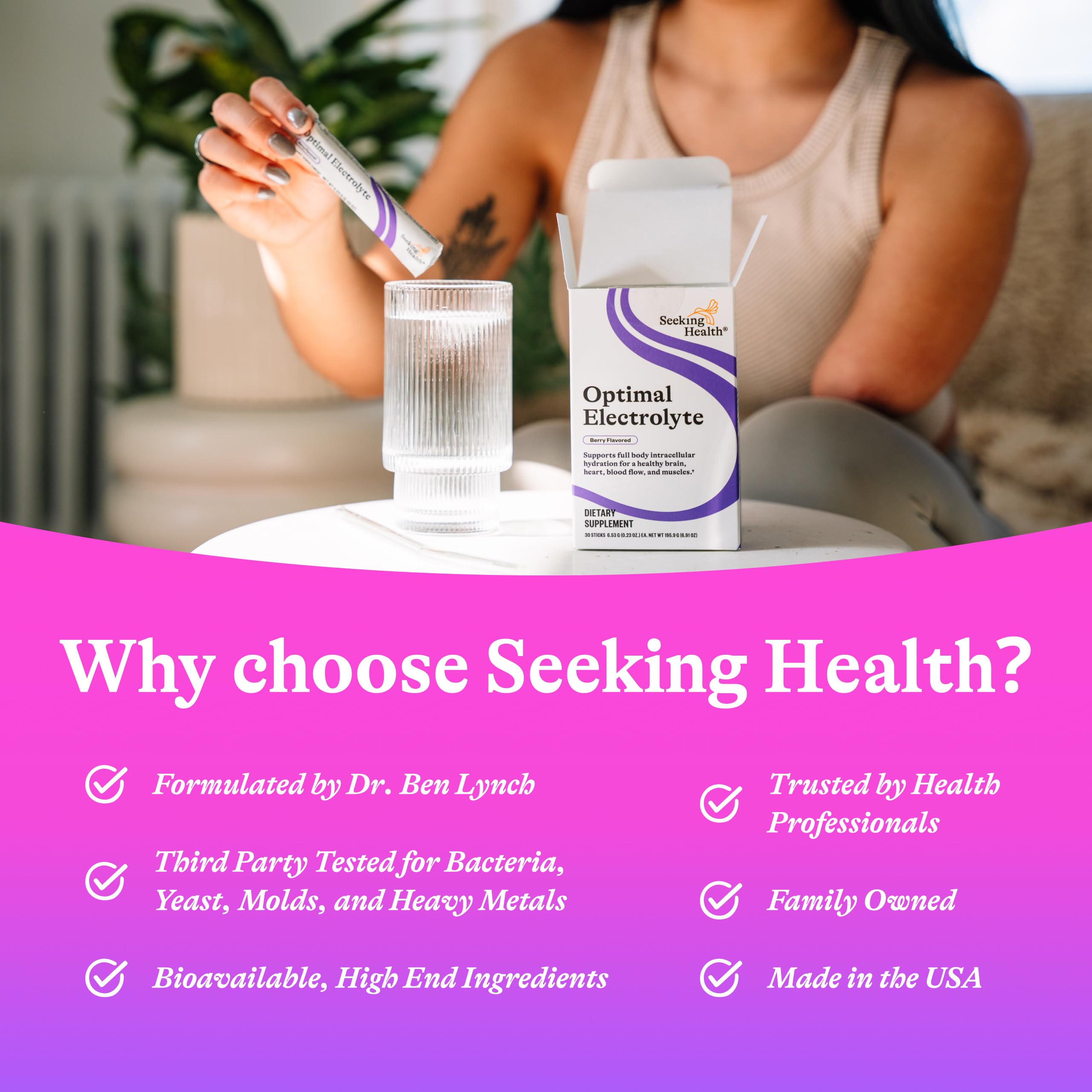 Berry flavor delivers a refreshing aroma and taste from Seeking Health sticks.