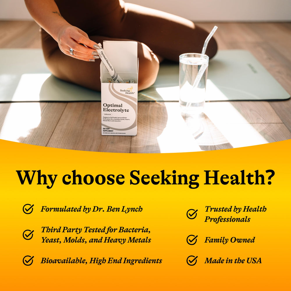 Seeking Health Optimal Electrolyte Sticks convenient on-the-go hydration pack.