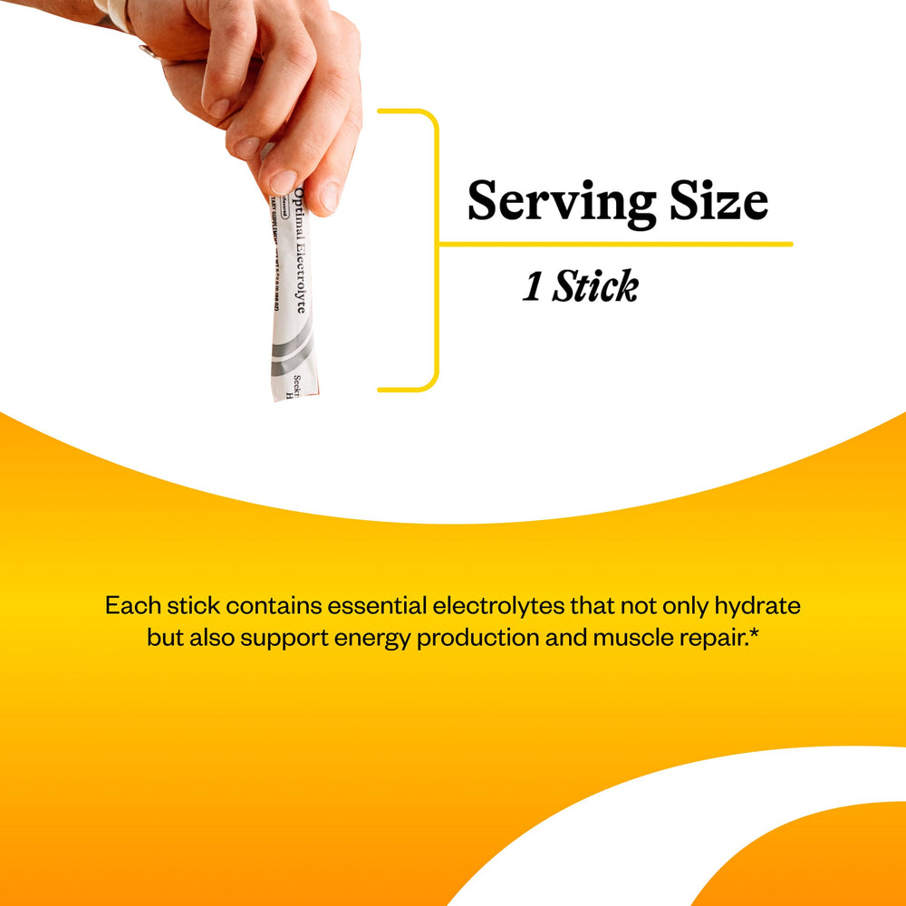 Seeking Health Optimal Electrolyte Sticks vegan, gluten-free, non-GMO formulation on label.