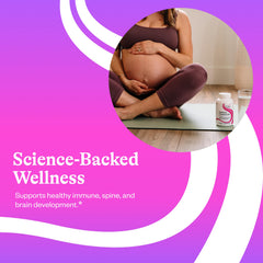 Seeking Health Optimal Prenatal MF bottle pour illustrating convenient dosing