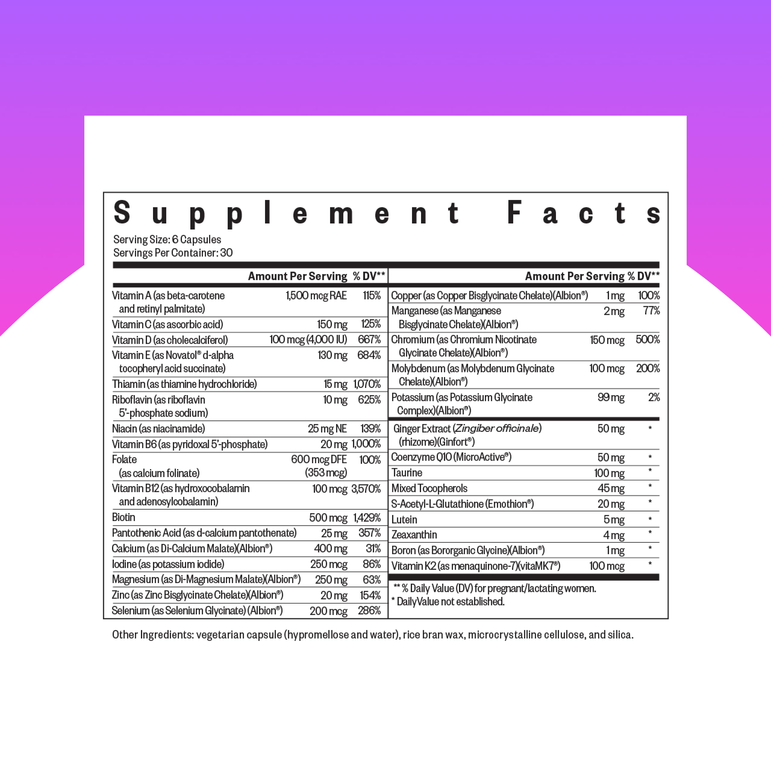 Seeking Health Optimal Prenatal MF label closeup showing True Folate and non-methylated B12