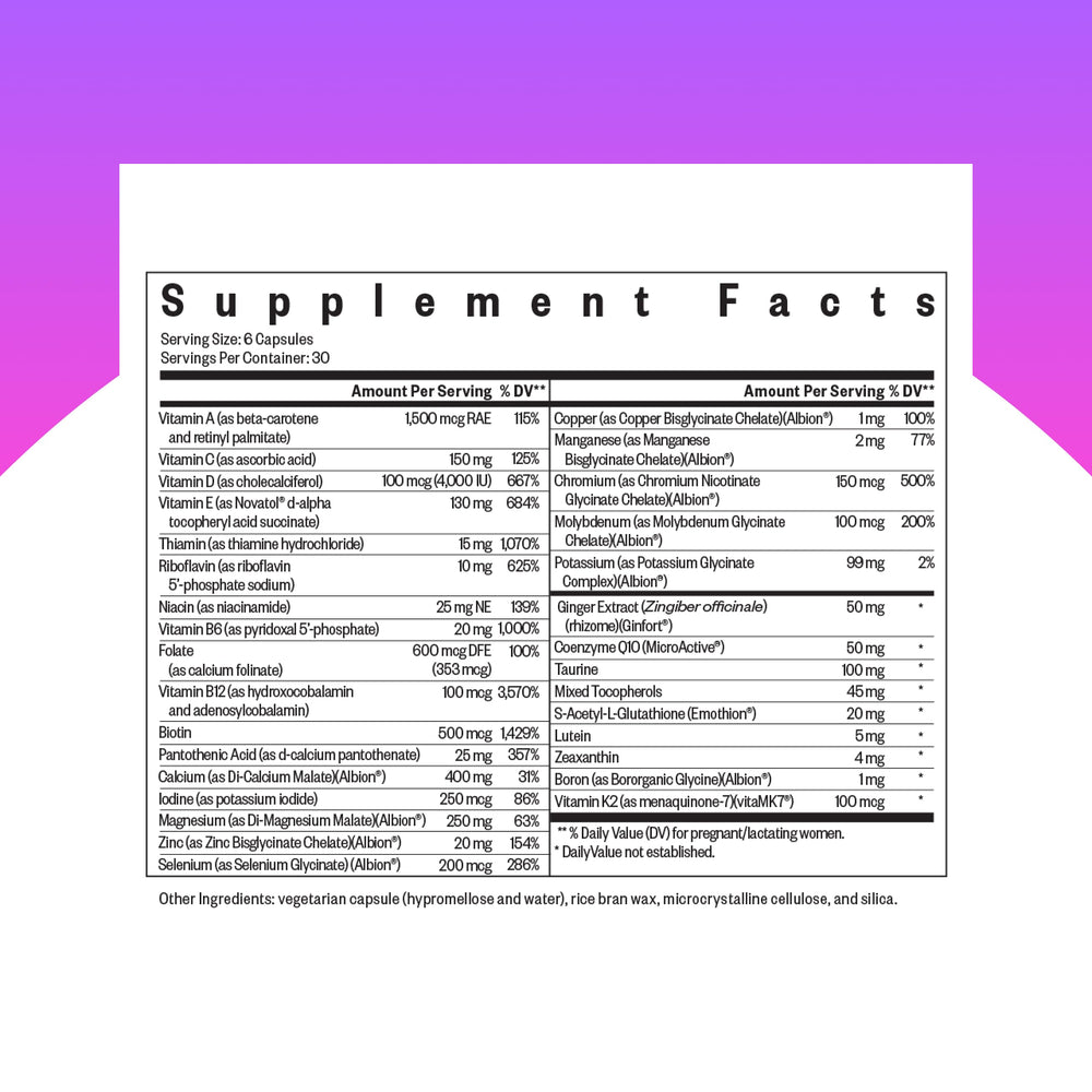 Seeking Health Optimal Prenatal MF label closeup showing True Folate and non-methylated B12