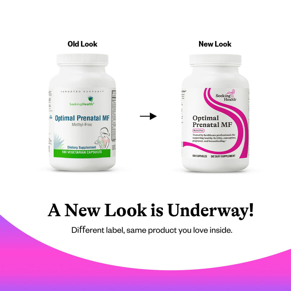 Seeking Health Optimal Prenatal MF packaging display