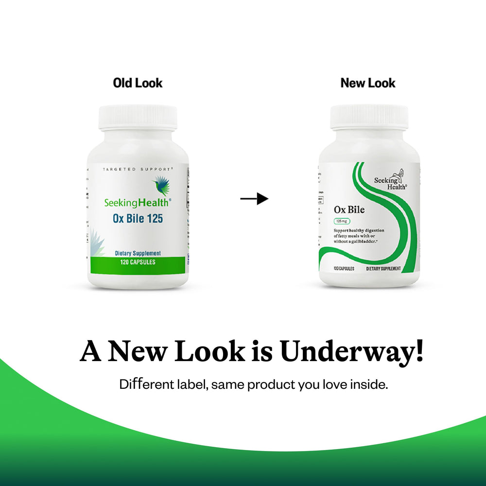 Seeking Health Ox Bile histamine support note image for gut comfort.