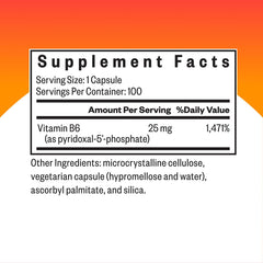 Closeup of Seeking Health P-5-P capsules highlighting vegetarian form.