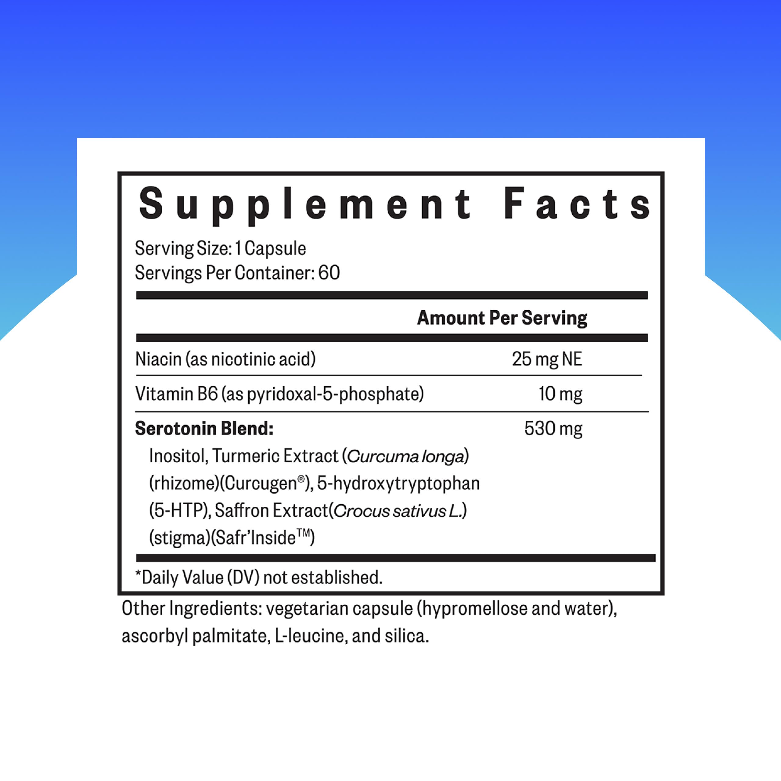 Seeking Health Serotonin Nutrients capsules close-up vegan formula for daily mood support