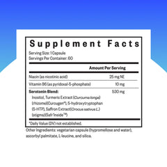 Seeking Health Serotonin Nutrients capsules close-up vegan formula for daily mood support
