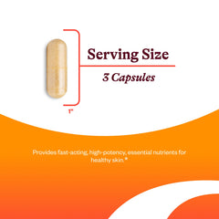 Seeking Health Skin Nutrients bottle pour suggests simple, regular dosing for skin health.