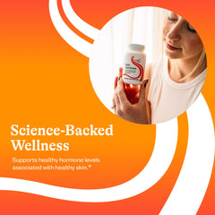 Seeking Health Skin Nutrients label detail shows ingredients for skin hydration and antioxidant support.