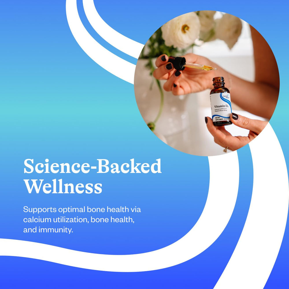 Seeking Health Vitamin D3 Drops bottle and label signaling quality