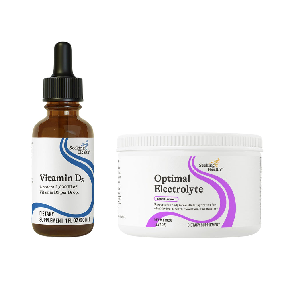 Seeking Health Vitamin D3 Drops eco-friendly packaging on display
