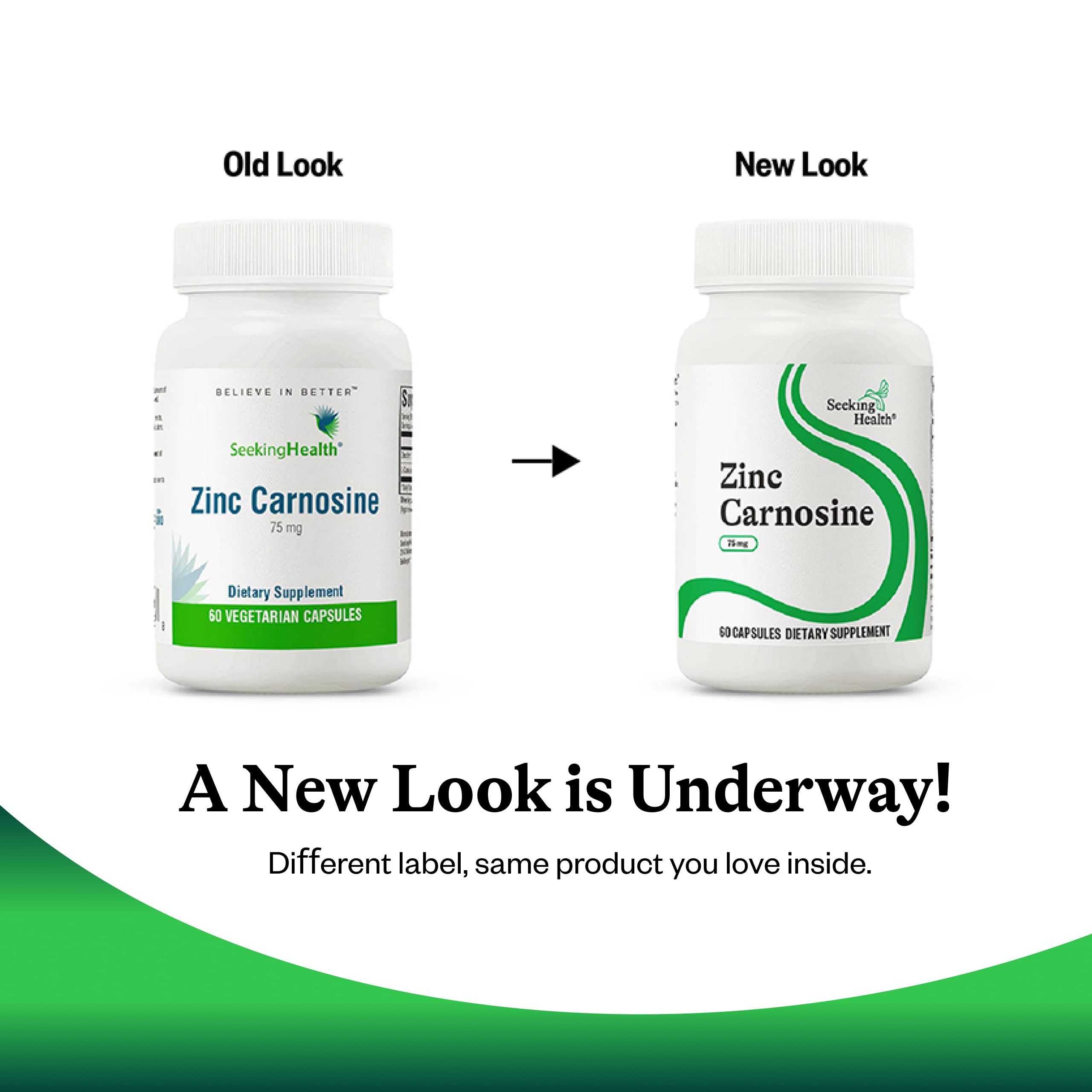 Seeking Health Zinc Carnosine ingredients list communicates transparency and trusted formulation.