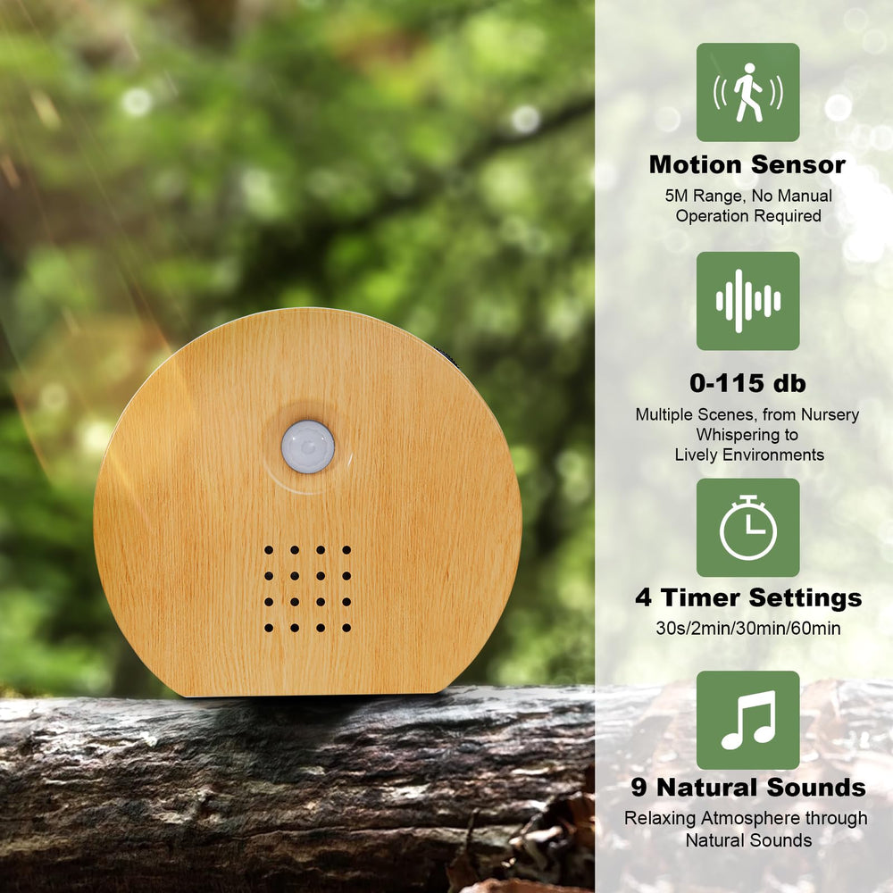Seektain Birdybox features nine natural sounds to create cozy ambience.