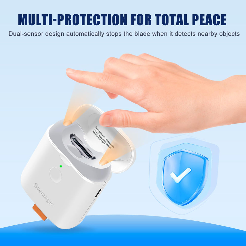 Built-in nail clipping storage box keeps fragments contained with Seemagic clipper.
